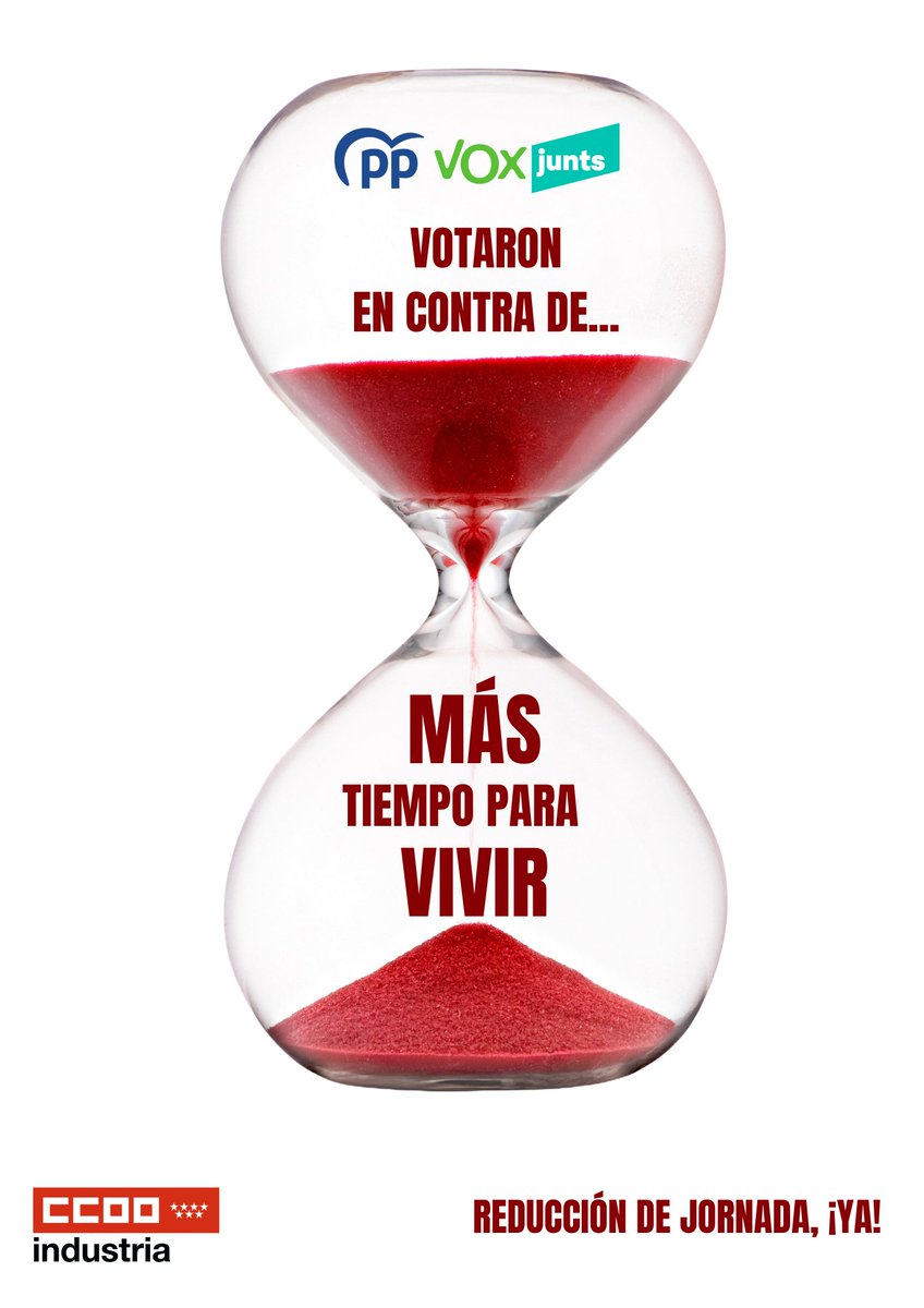 industriaccooma's tweet photo. El bloqueo de PP, Vox y Junts a las 37,5 h supone más horas y menos reparto del empleo.
No estás sola ni solo.
Trabajes donde trabajes y vengas de donde vengas: tienes derechos.
En CCOO Industria Madrid te apoyamos para organizarte y evitar abusos en sectores precarizados. https://t.co/p6HpAR2OOh