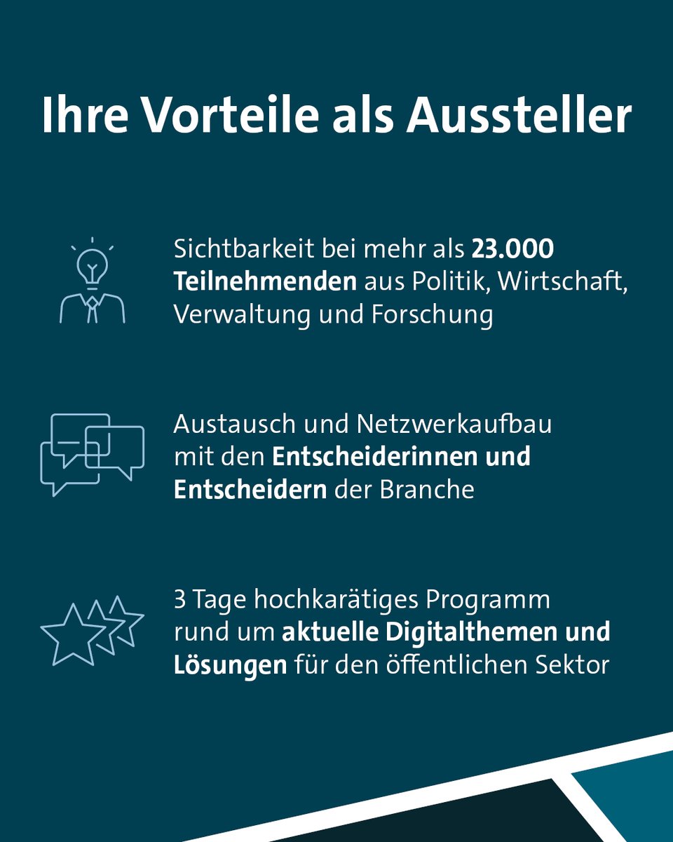 SmartCountryCon's tweet image. Die Zukunft des öffentlichen Sektors mitgestalten? 🌐 Werden Sie Aussteller auf der #SCCON26 und schaffen Sie Sichtbarkeit für Ihre Lösungen bei mehr als 23.000 Impulsgebern. Noch bis zum 31.01. mit exklusiven Early-Bird-Rabatten!

Alle Informationen ➡️ smartcountry.berlin/de/ausstellen/…