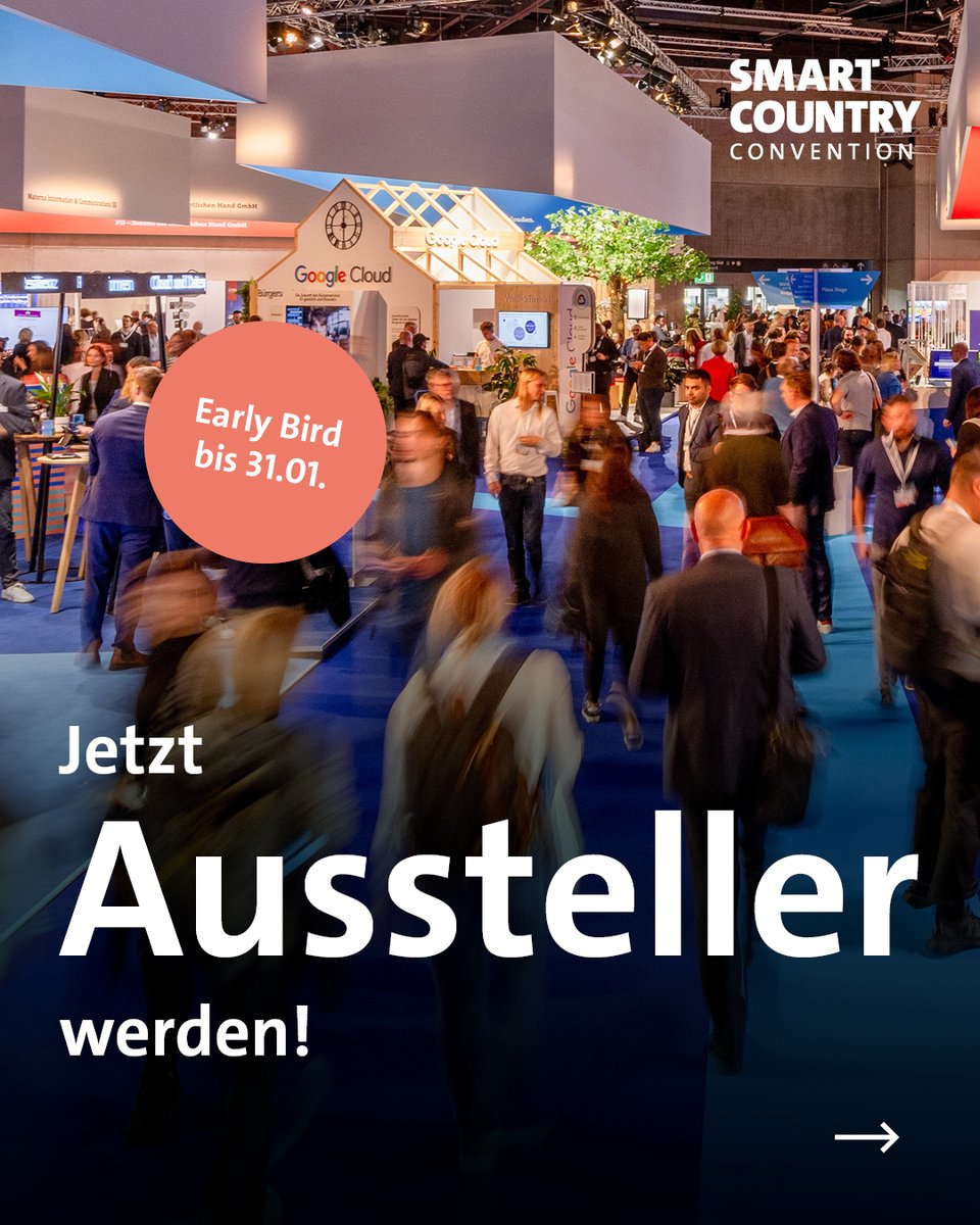 SmartCountryCon's tweet image. Die Zukunft des öffentlichen Sektors mitgestalten? 🌐 Werden Sie Aussteller auf der #SCCON26 und schaffen Sie Sichtbarkeit für Ihre Lösungen bei mehr als 23.000 Impulsgebern. Noch bis zum 31.01. mit exklusiven Early-Bird-Rabatten!

Alle Informationen ➡️ smartcountry.berlin/de/ausstellen/…