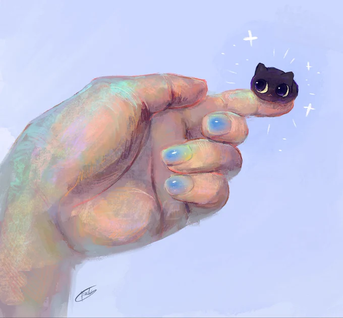 指乗せサイズねこ! #小狼の旅 #みてねこ