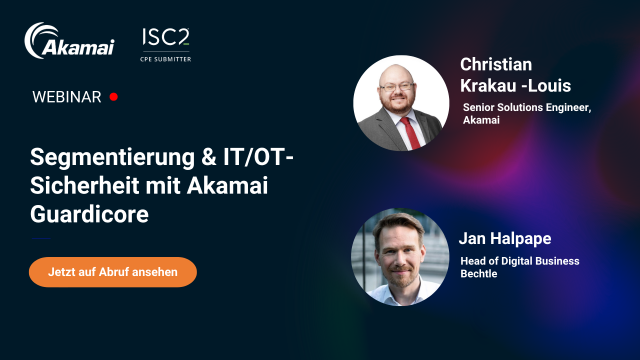 Sie haben unser Webinar verpasst? Hier geht´s zur on-demand Version. Erfahren Sie, wie Sie Ihre IT- und OT-Infrastruktur mit Akamai Guardicore vor Angriffen schützen und zuverlässig segmentieren können. <a href="/Akamai/">Akamai Technologies</a> bit.ly/3X14WYv
