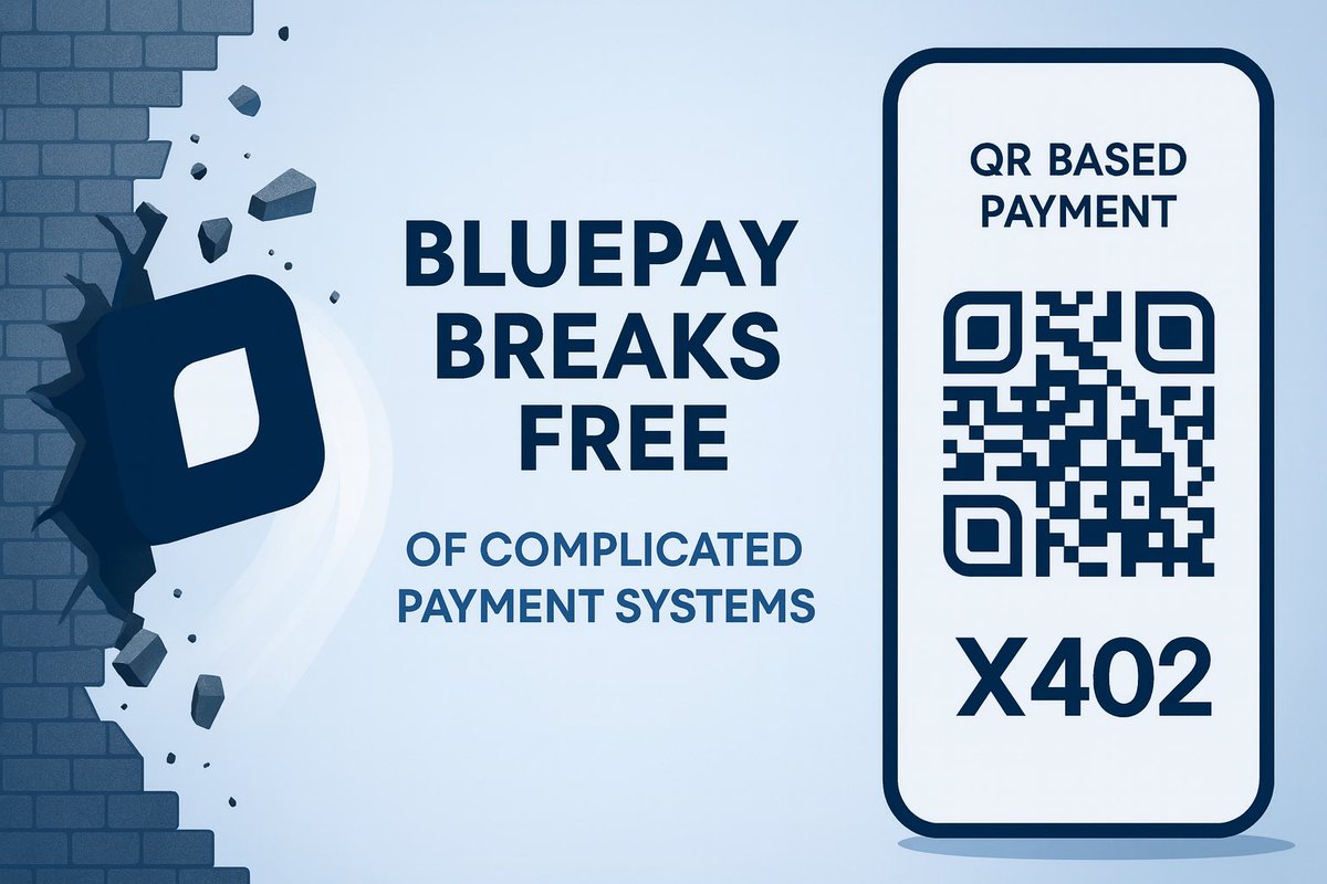 🟦 BluePay is breaking down the walls of outdated &amp; complicated payment systems between builders, AI agents and project owners.

With x402 protocol - powered by our QR payments, transactions just became faster, smoother and borderless.

This is what the future of frictionless