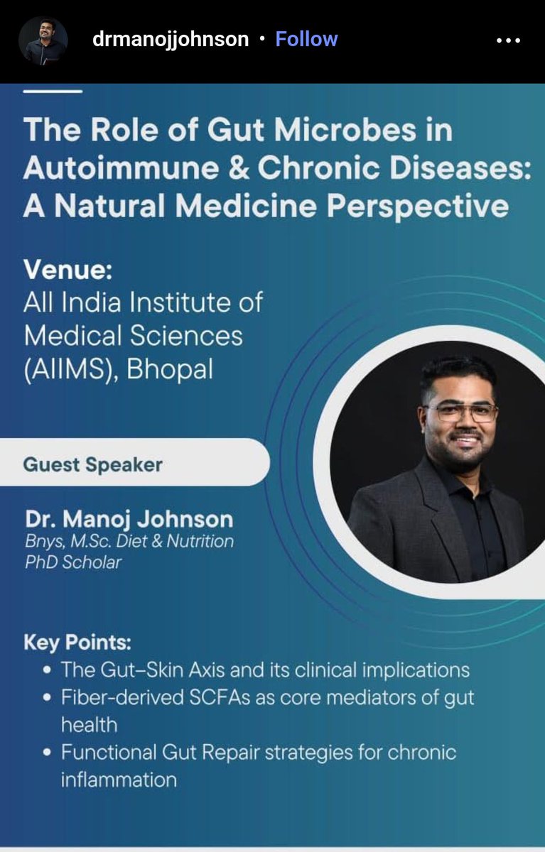 Manoj Johnson is known for his pseudoscience videos in Kerala.

Now, he is going to give a lecture at AIIMS Bhopal.

<a href="/AIIMSBhopal/">AIIMS-Bhopal Official</a> , have you guys done any background check?