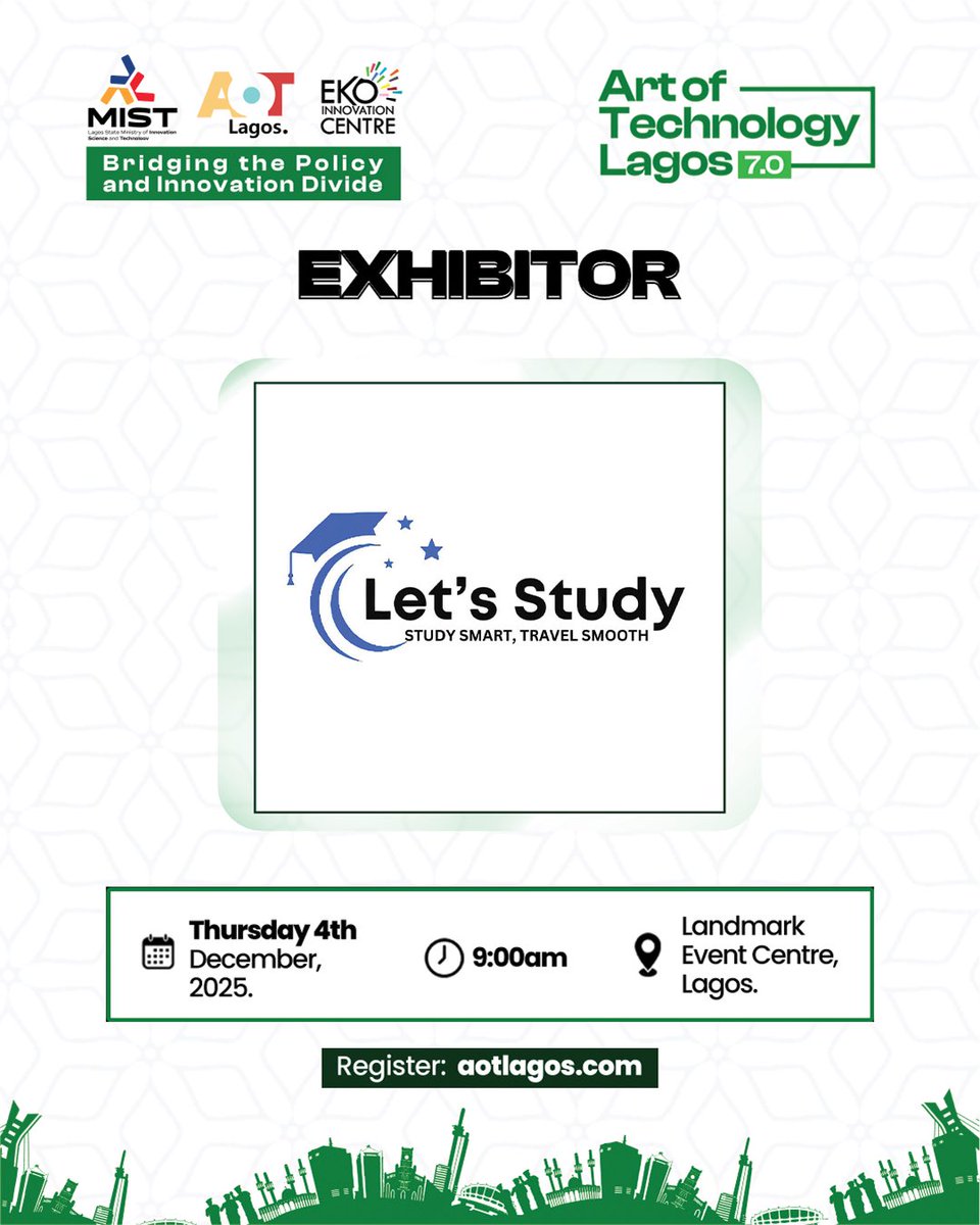 LagosAot's tweet image. Don’t miss out! Let&apos;s Study will be exhibiting at AOT Lagos 7.0

@letstudy_portal  is an online learning platform offering live interactive classes, tests, and a curriculum designed to help students excel. With qualified faculty, regular lessons, and engaging study