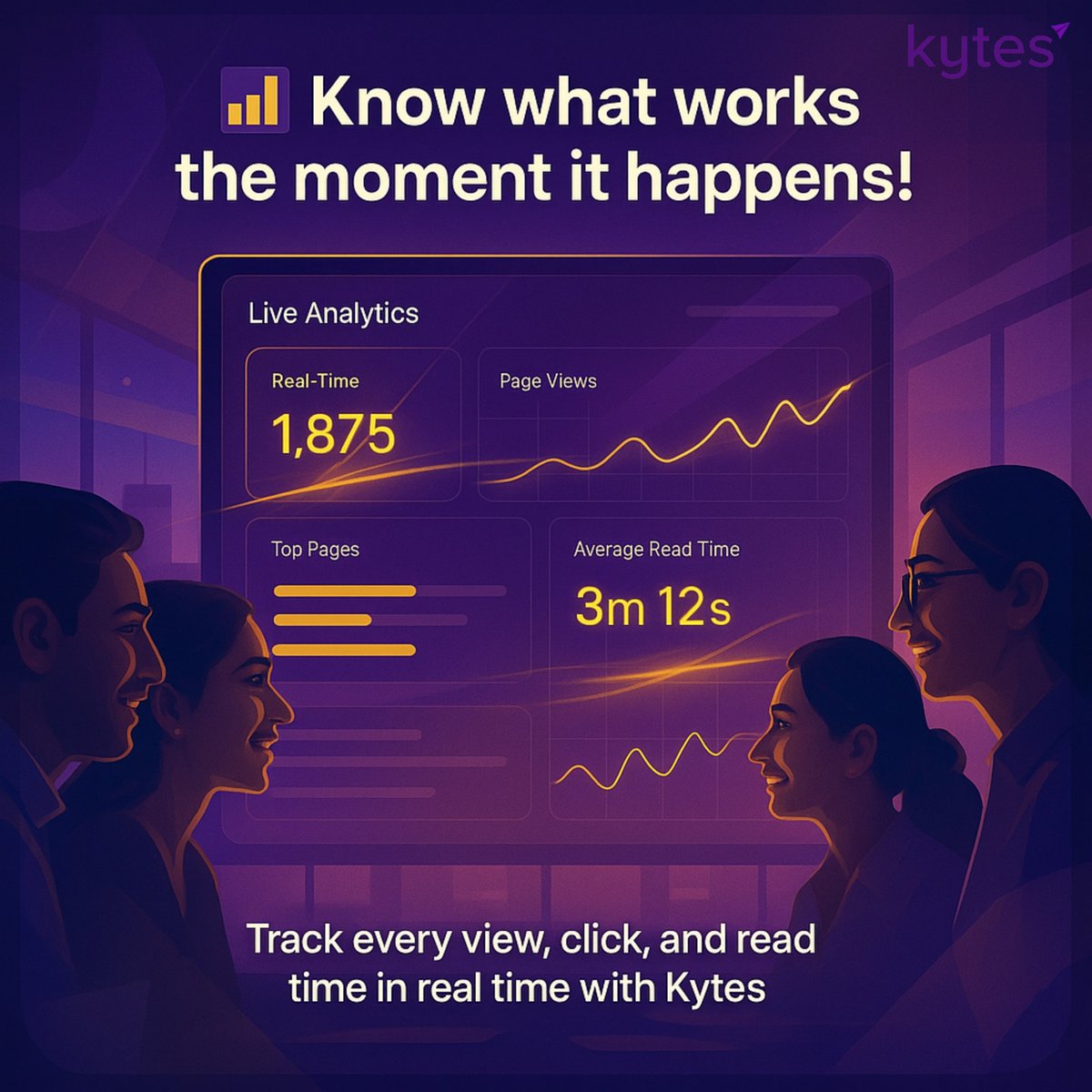 KytesApp's tweet image. In a data-driven world, real-time analytics fuel smarter decisions. 📈
Live dashboards let you track views, clicks, and read time as they happen — turning insights into instant action. ⚡
Optimize faster. Engage better. Grow smarter. 🚀

#RealTimeAnalytics #KytesApp
