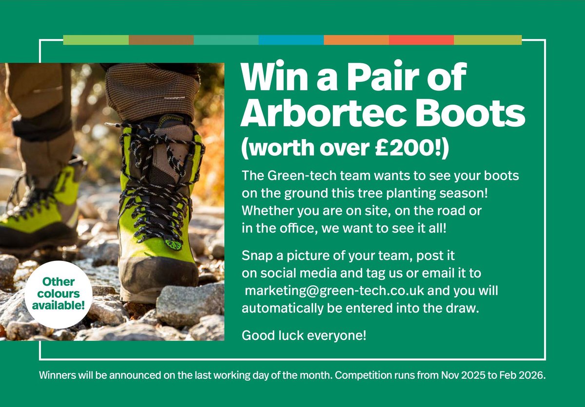 rabbithillpark's tweet image. #GreenTech have recent a new #competition to celebrate the upcoming #TreePlantingSeason

Snap a photo and you&apos;ll be in with a chance of winning a pair of Arbortec boots worth over £200!

Click to find out more: bit.ly/4802whR 

Good luck!

#rabbithill