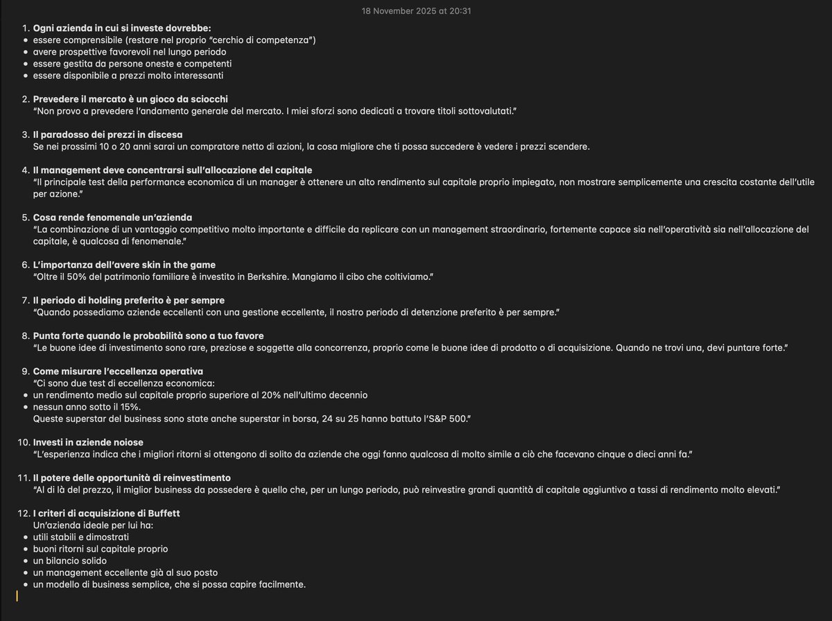 0xTalks's tweet image. 12 Insegnamenti di Warren Buffett