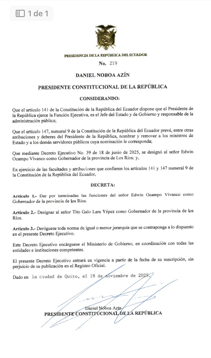 Próximos nombramientos:
Mama Lucha de ministra del Interior.
Fernando Balda de gobernador de Guayas.
Fito gobernador de Manabí.
Está dudado entre el monstruo de Los Andes y Edwin Ortega para gobernador de Tungurahua. El monstruo de Los Andes lo aventaja porque, al menos, sabe