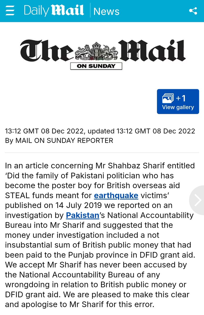 FarhanKVirk's tweet image. برطانوی اخبار ڈیلی میل نے 2022 میں لکھا کہ وزیر اعظم شہباز شریف زلزلہ زدگان کا فنڈ کھا گئے!

سامنے شہباز شریف تھا، کوئی نچن یاہو گھڑی چور نہیں تھا۔

ڈیلی میل پر مقدمہ ہوا۔

نا صرف جرمانہ دیا بلکہ اخبار نے اپنی معافی چھاپی

یوتھیا قوم کیوں اکانومسٹ پر مقدمہ درج نہیں کر رہی؟