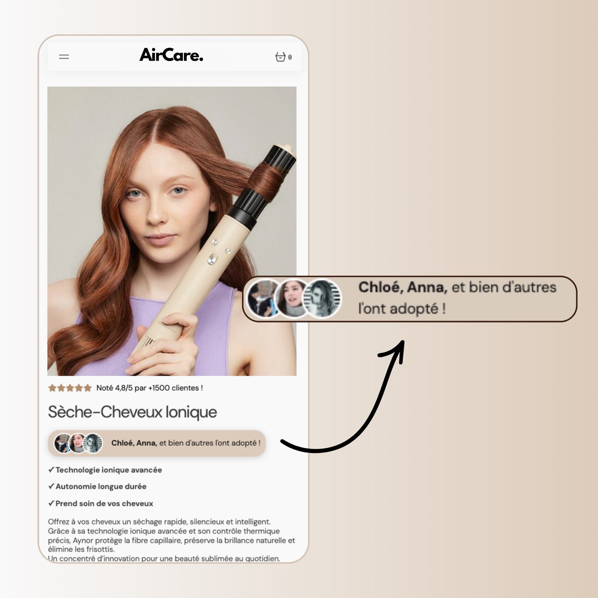 NathanNoCode's tweet image. Section Shopify Custom Offert 🎁 

Toi aussi tu veux ce type de section sur ta boutique en quelques clics ? 

Pour avoir le code :
✅ Follow pour que je puisse te DM
✅ Commente « Shopify »