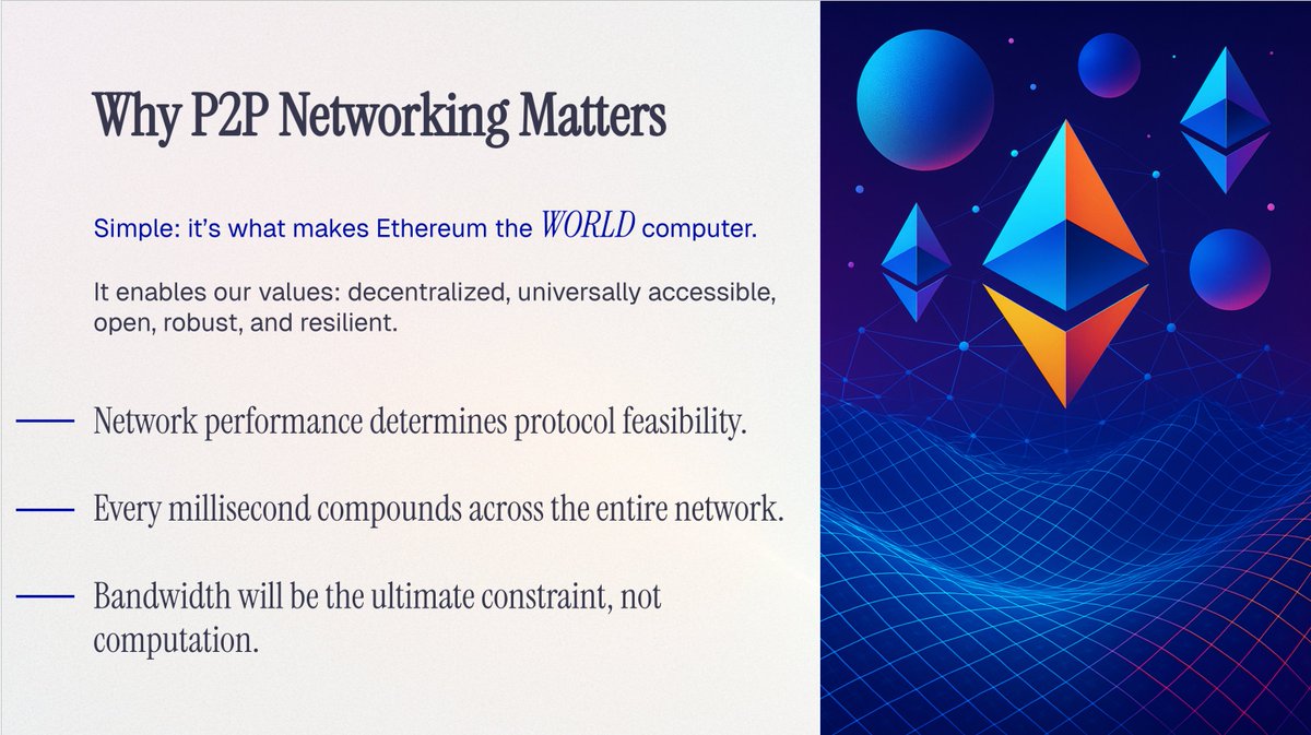 raulvk's tweet image. Why P2P matters: How Ethereum talks to itself.

And a preview of what&apos;s next in the Networking roadmap.

Recording out soon. Slides below. Thanks @Bankless!