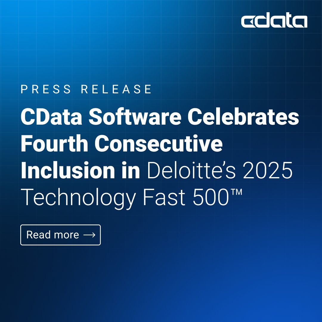 cdatasoftware's tweet image. Big news! CData has been named to Deloitte’s 2025 Technology Fast 500™—for the 4th year running.

We’re proud to lead the charge in real-time data connectivity for AI, analytics &amp;amp; automation: bit.ly/3LP77fi