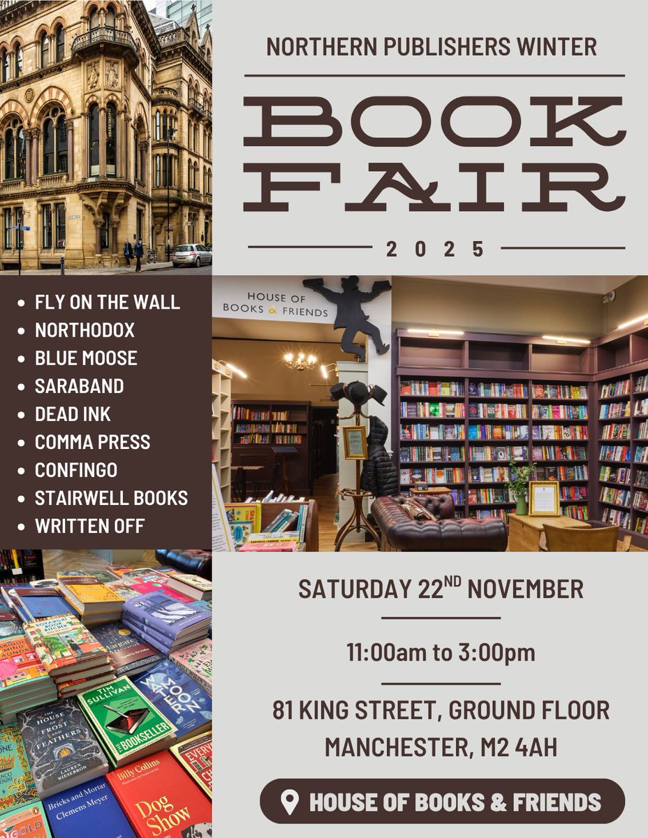 Books_n_friends's tweet image. We are very excited to be hosting the Northodox Winter Book Fair on 22nd.*
11am-3pm your fave Northern publishers will be showing their wares in our gorgeous listed backroom.
*This is an externally managed event; contact Northodox Press for any queries 📚
eu1.hubs.ly/H0pP6GK0