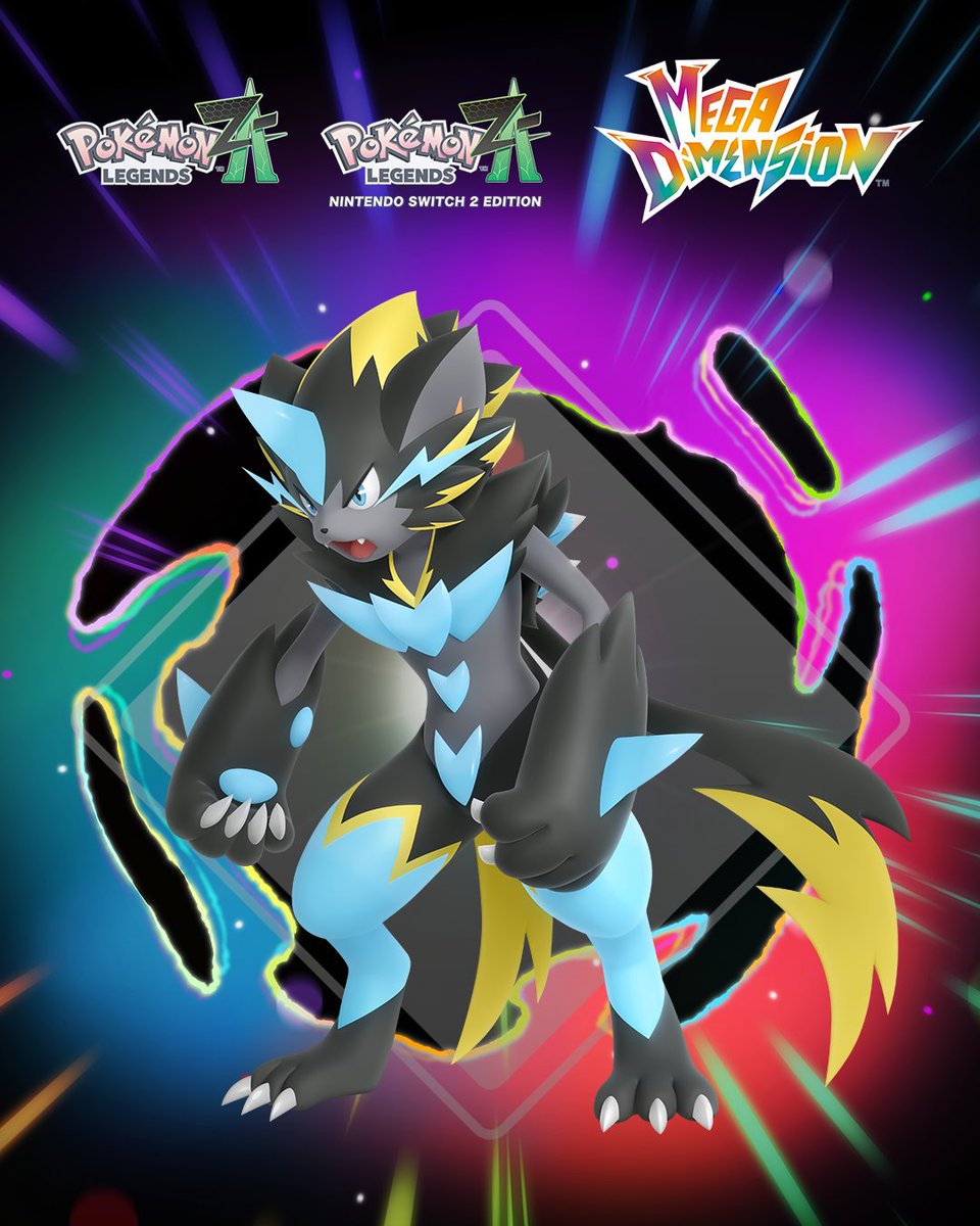 Pokemon's tweet image. Mega Zeraora decides of its own will when it releases its energy and unleashes its full power. Trainers wanting to partner up with Mega Zeraora will either need to trust its decision or be so in sync with it that they can match its timing. ⚡

#PokemonLegendsZA – Mega Dimension
