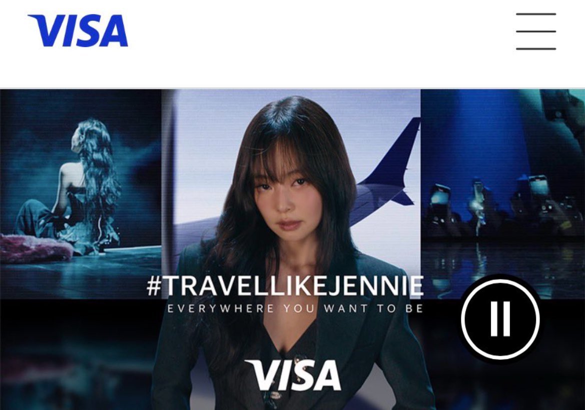 GENIUS9N's tweet image. VISA official website update homepage with JENNIE &amp;amp; Ruby Experience 💙