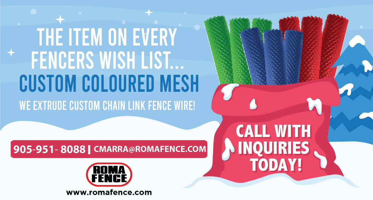RomaFence's tweet image. The item on every fencers wishlist! 📜🎁   Ask us about our custom coloured mesh for your next project! #chainlinkmesh #custommesh