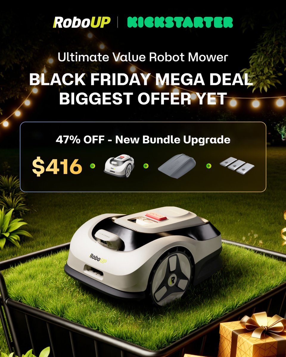 iRoboUP's tweet image. 🔥 All About the Raccoon 2 SE Black Friday Special 🔥

Here&apos;s what&apos;s inside the bundle:
🤖 Raccoon 2 SE
🏠 Garage
⚔ 2 Blade Sets (18 blades)
🛡 3-Year Warranty

47% OFF — our biggest Kickstarter offer yet. Only 200 bundles available!

👉 Read the full blog to learn more:…
