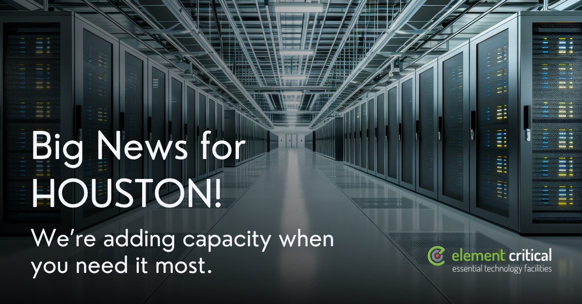 ElementCrit's tweet image. Houston just got a major capacity boost. Element Critical is building a 10MW expansion at Houston One, giving AI teams real room to grow.

Learn more: hubs.ly/Q03T-D1j0

#TexasDataCenter #HoustonTech #DataCenterNews
