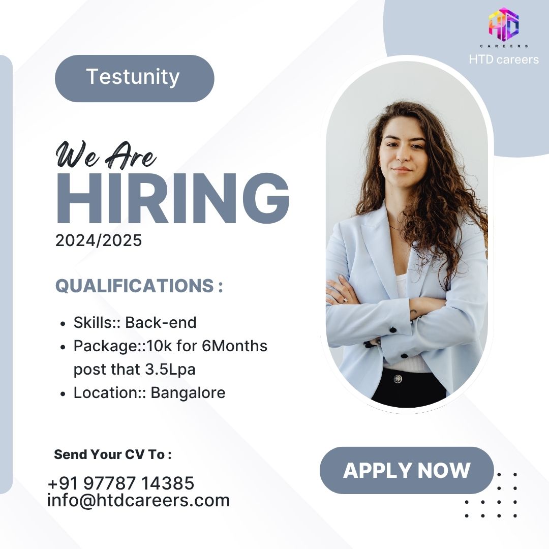 HtdCareers's tweet image. Testunity is hiring Backend Interns!
🎓 BE/BTech (CSE/IT/ECE/EEE) – 2024/2025
📊 60% throughout
💰 10k (6 months) → 3.5 LPA
📍 Bangalore | 📝 Virtual Interview

#Hiring #BackendIntern #TestunityInternshipOpportunity #TechJobs