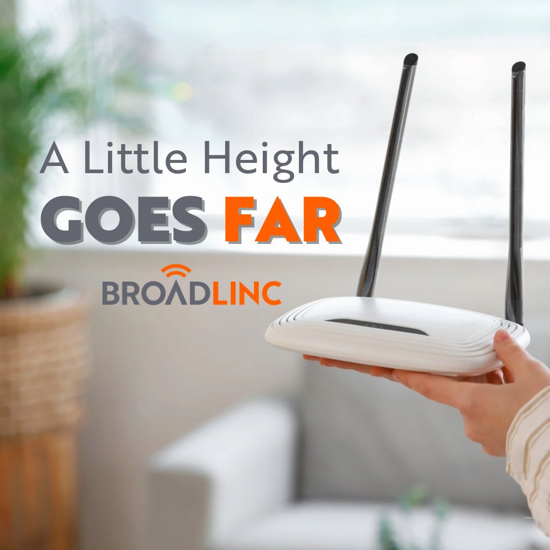 getbroadlinc's tweet image. A little height goes a long way 📶

Lift your router for better reach + fewer drop zones!

#WiFiTips #GetBroadlinc #TechTip