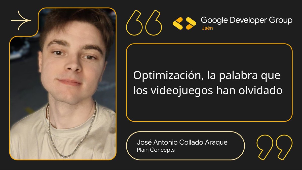 🎮⚡ Optimización, la palabra que los videojuegos han olvidado

📍 Aula 19 | Edificio A4 | Universidad de Jaén | 🕒 16:30 – 17:30 📅 22 de noviembre

Compra entradas: eventbrite.es/e/devfest-jaen…

#DevFestJaén2025