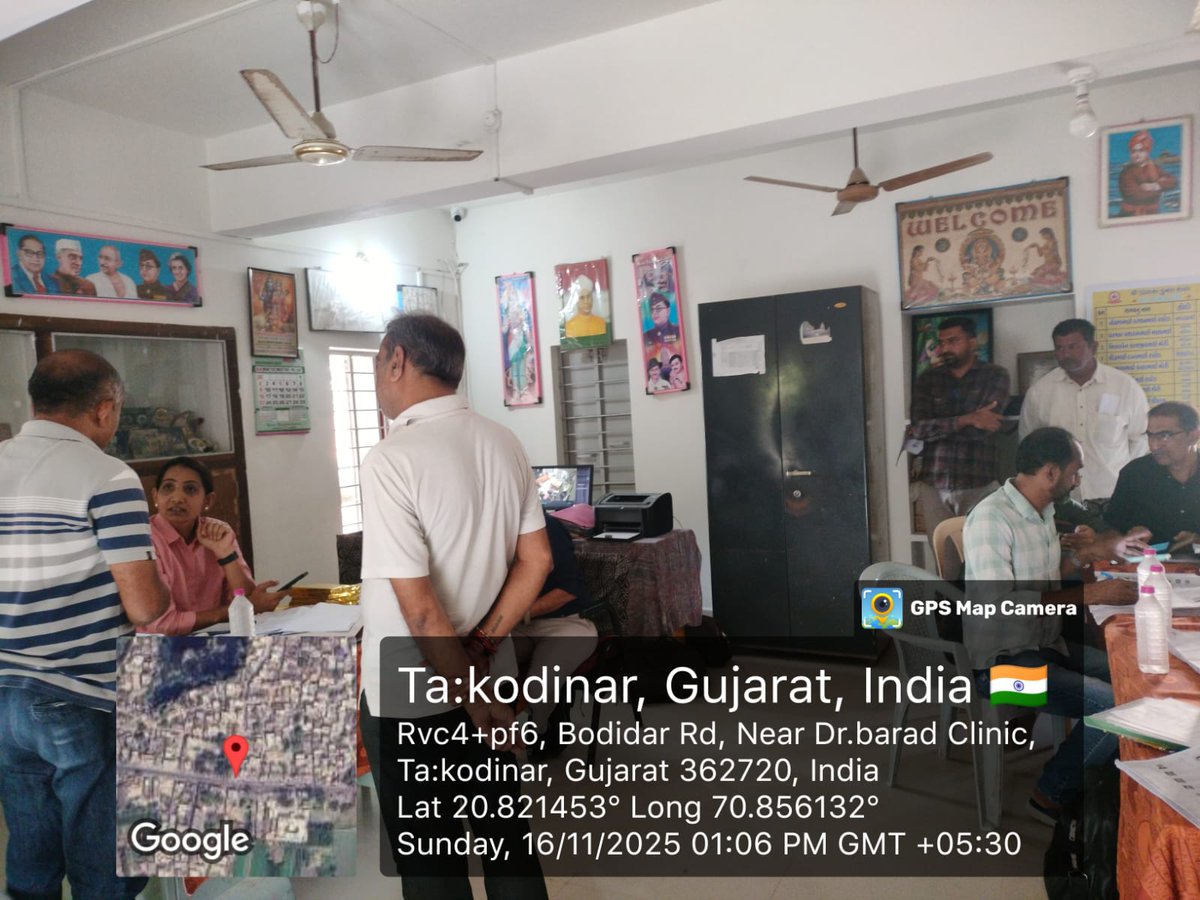 92-Kodinar 

SIR 2026 ની કામગીરીની સમીક્ષા અર્થે માન.નાયબ જિલ્લા ચૂંટણી અધિકારી,ગીર સોમનાથ દ્વારા કોડીનાર તાલુકાના મતદાન મથકો તેમજ ફેસીલીટેશન સેન્ટરની મુલાકાત લઇ જરૂરી માર્ગદર્શન આપવામાં આવ્યુ.