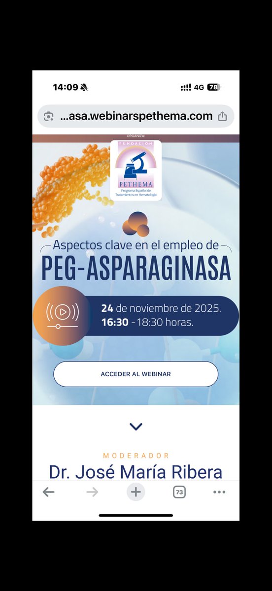 _pethema's tweet photo. El 24 de noviembre celebraremos el webinar sobre PEG-asparaginasa del protocolo #LAL2019: efectos secundarios, actividad, hepatotoxicidad y trombosis, con un enfoque práctico basado en casos.
Una cita clave para actualizar la práctica clínica. 💙 #PETHEMA #LAL #ASPARAGINASA https://t.co/wx6BE1mwe7