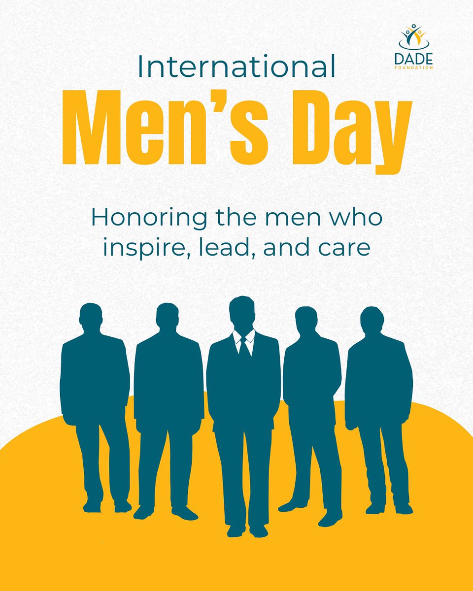dadeinitiative's tweet photo. Happy International Men’s Day!
Celebrating men’s strength, kindness &amp; wellbeing today. #DADEFoundation #InternationalMensDay https://t.co/untV8tGl95