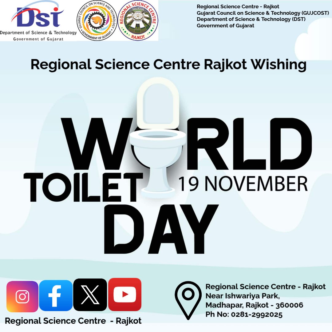 RSCRajkot's tweet image. 🚽🌍 World Toilet Day celebrated at Regional Science Center, Rajkot!
Visitors &amp;amp; students explored the journey of toilets — from ancient sanitation systems to modern innovations.
Celebrating hygiene, awareness &amp;amp; #science! ✨
#WorldToiletDay #RSCRajkot #Sciencerajkot