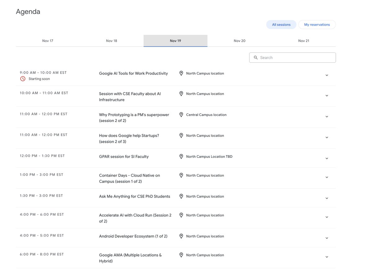 Did you check out our lineup for GCP goes to school today at <a href="/UMich/">University of Michigan</a> ?  <a href="/garitweets/">Gari Singh</a> and <a href="/lukeschlangen/">Luke Schlangen</a> are on campus doing hands on sessions for GKE and Cloud Run.   rsvp.withgoogle.com/events/gcp-goe….  Amazing lineup of presenters giving back to students, faculty &amp; staff.