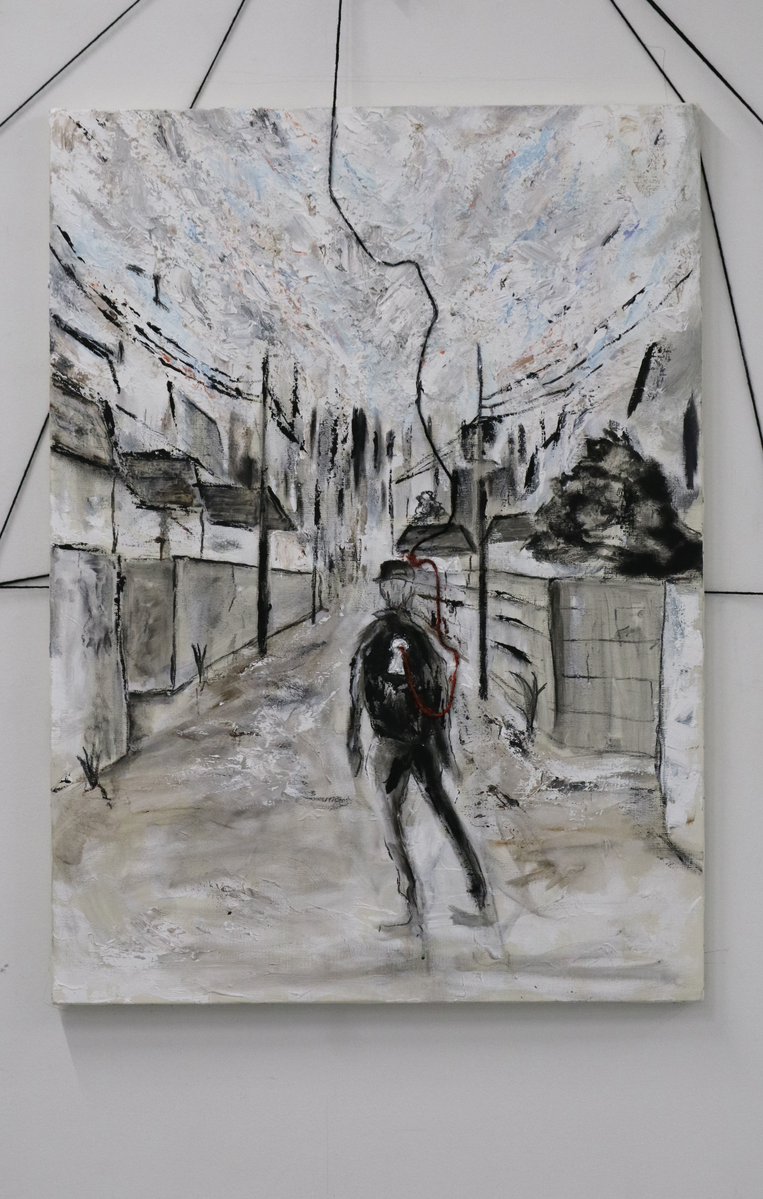 油彩画　散歩 Kazuo - 