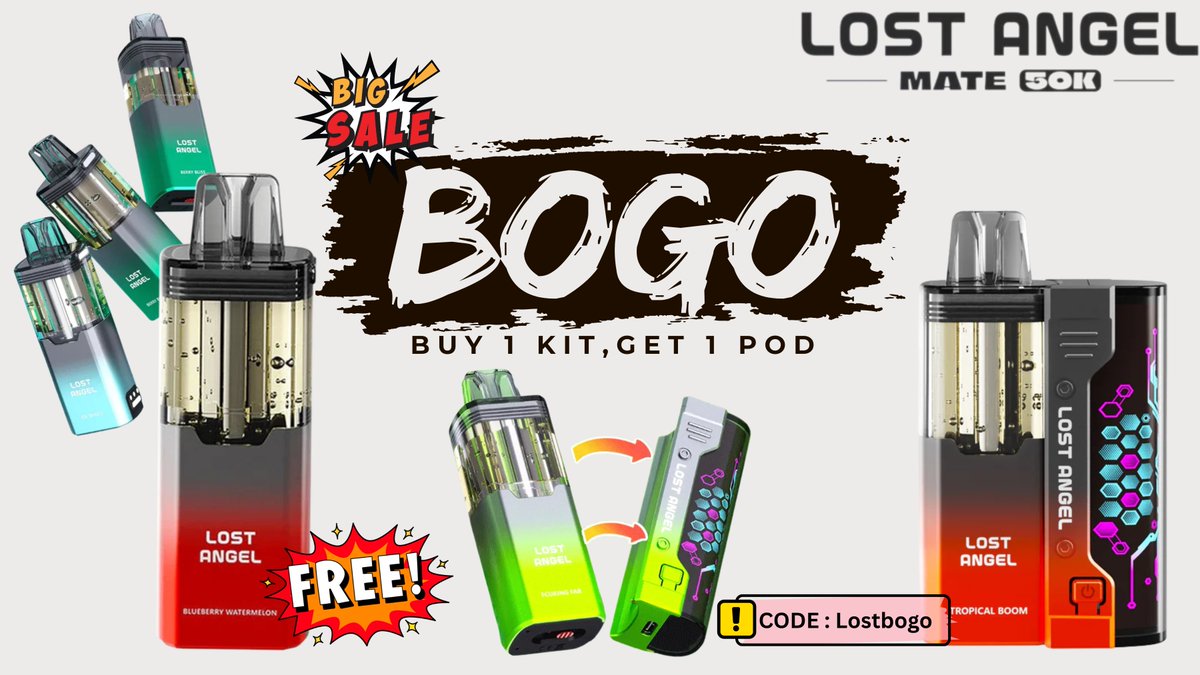 🔥 BLACK FRIDAY BOGO DEAL!
Buy 1 Lost Angel Mate 50K Kit → Get 1 FREE Pod!
Code: Lostbogo
Save BIG. Vape BIGGER. 💨
【myvpro.com/products/lost-…】
#BlackFriday #LostAngel #VapeDeals #BOGO #VapeCommunity #VapeSale #Trending #Myvpro