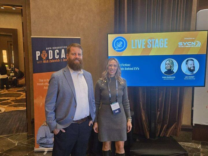 autohaulerx's tweet photo. Yesterday our COO, Dana Randazzo, took the stage at Used Car Week 2025 with Joe Overby to talk about the “Truths Behind EV’s.”

We’re proud to have her lead the conversation on what’s coming next for dealers, carriers, and the broader vehicle logistics ecosystem.

#UsedCarWeek https://t.co/s9hR7RhLU8