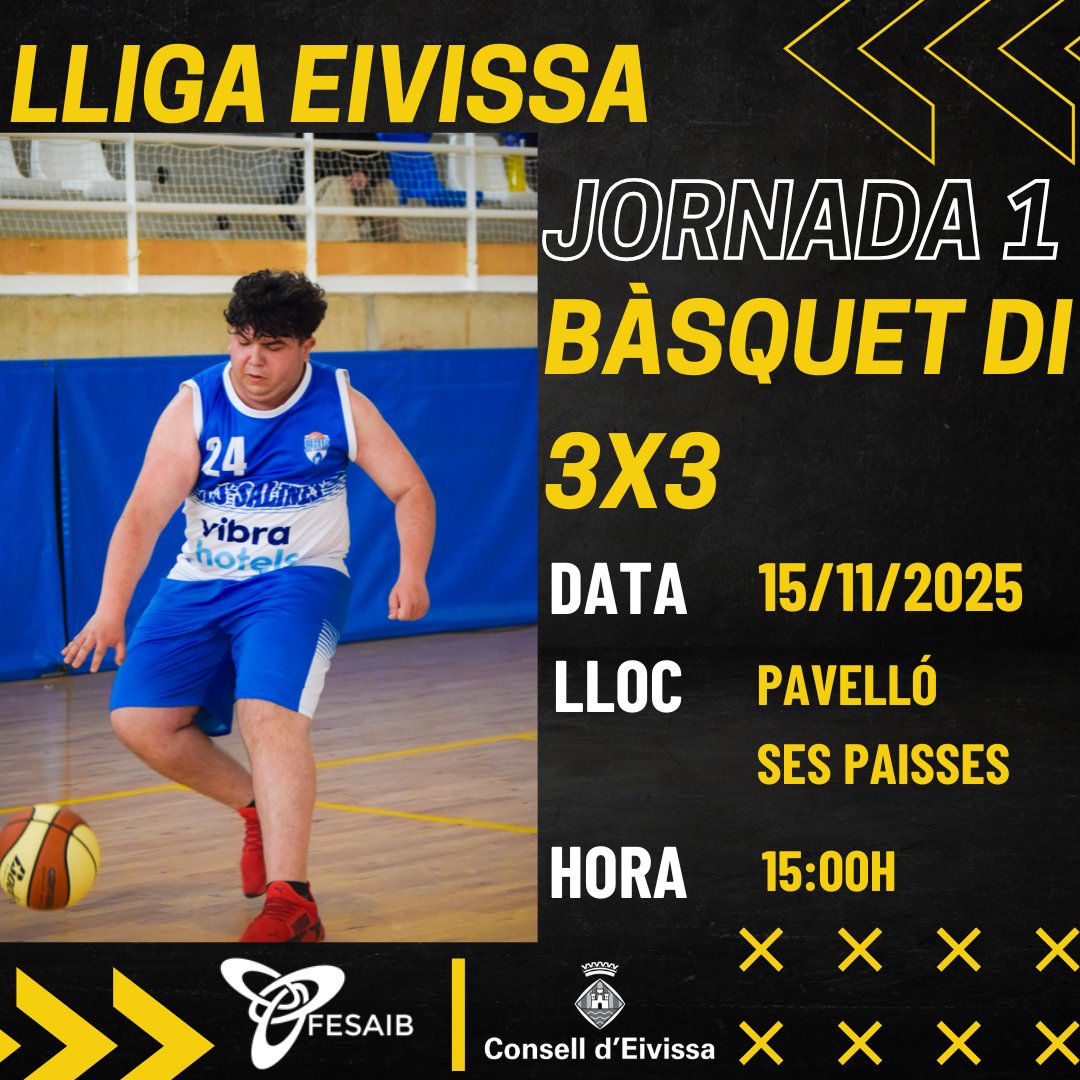 🏀LLIGA EIVISSA BDI 3x3 25-26🏀
Aquest passat cap de setmana es va iniciar la Lliga d'Eivissa de Bàsquet DI 3x3 al Pavelló de Ses Païsses!
Una gran 1ª Jornada que va donar el tret de sortida al calendari d'esports col·lectius d'aquesta temporada!

<a href="/Consell_Eivissa/">Consell d'Eivissa</a>