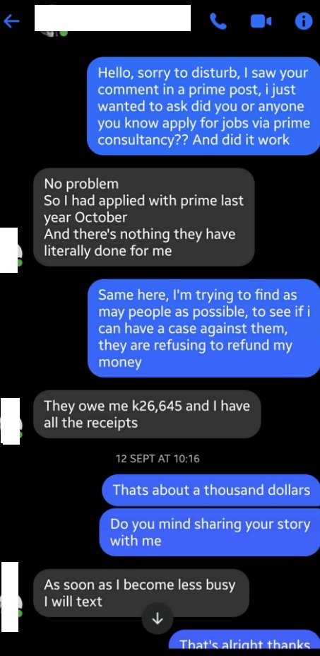 CrimeWatchZW's tweet image. Hello Crime Watch. I have evidence of an ongoing job placement scam in Harare involving a company called Prime Migration Solutions located in Eastlea. They are collecting $1,000+ per person by claiming to secure overseas jobs in Switzerland, Ireland, Canada and Finland. They…