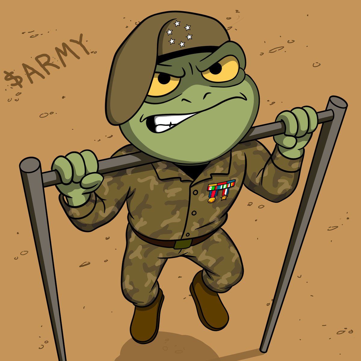 armycoinsol's tweet image. The General trains harder than the chart... every pull-up adds another green candle 💪🟩