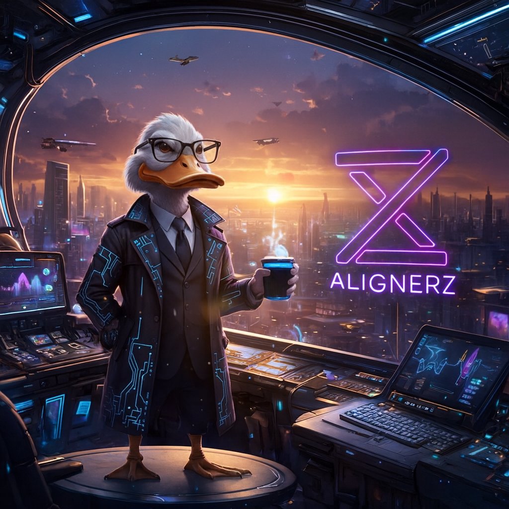 NatayInspo's tweet image. Meet the AlignerZ duck 

the ultimate symbol of calm in a chaotic crypto world 🦆⚡️

while everyone else is chasing hype, this guy is standing above the noise, sipping coffee and watching the future unfold. that’s the whole energy behind AlignerZ: a launchpad built for people who…