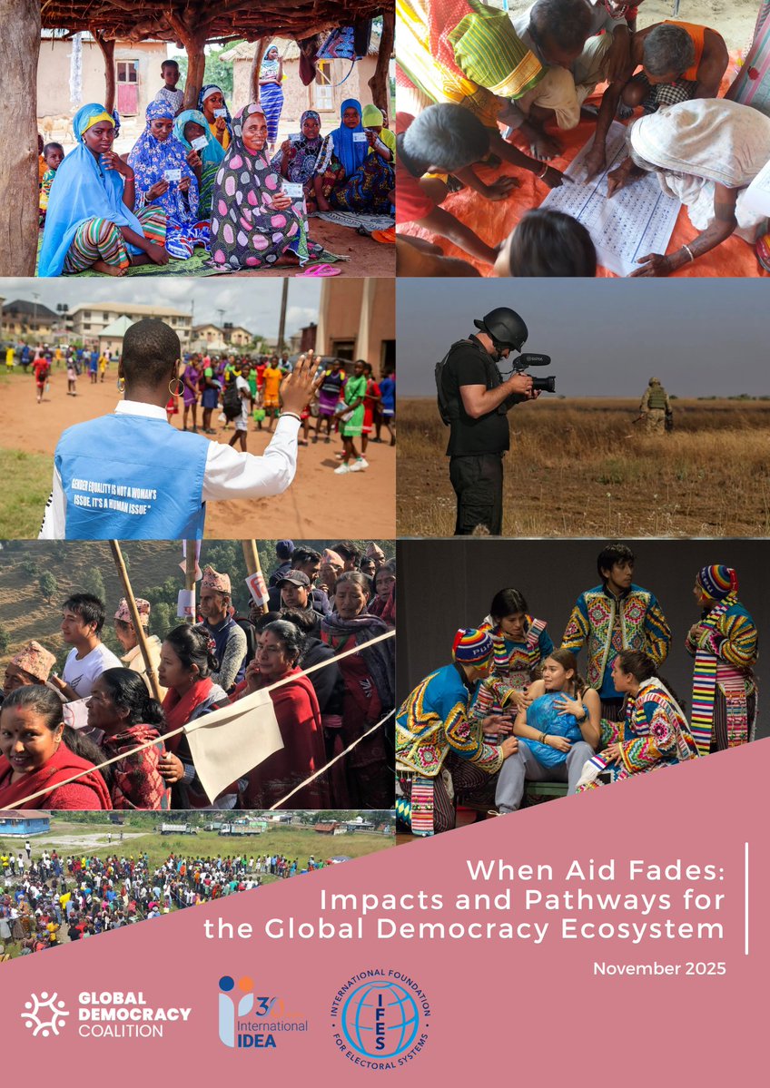 Int_IDEA's tweet image. When funding stops, what happens to democracy? 

The new report &apos;When Aid Fades: Impacts and Pathways for the Global Democracy Ecosystem,&apos; by @GlobalDemCoalition, @Int_IDEA &amp;amp; @IFES1987, explores this. Join today, Nov 19, 6–8 PM EST at @SISatAmericanU to discuss impacts &amp;amp;…