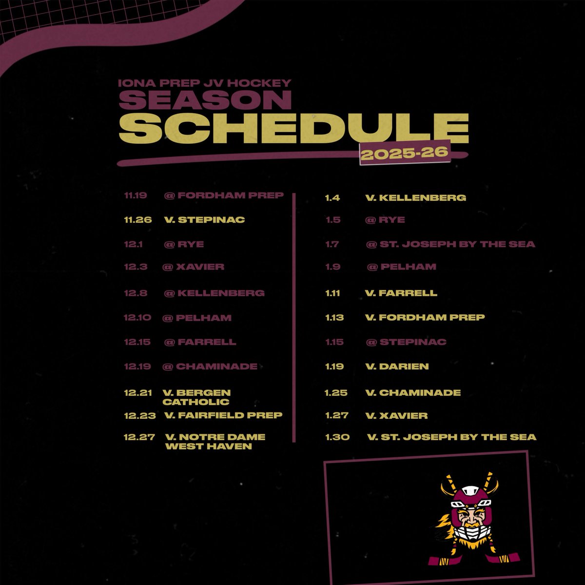 JV Schedule Release! 

#GoGaels
#IPHockey
