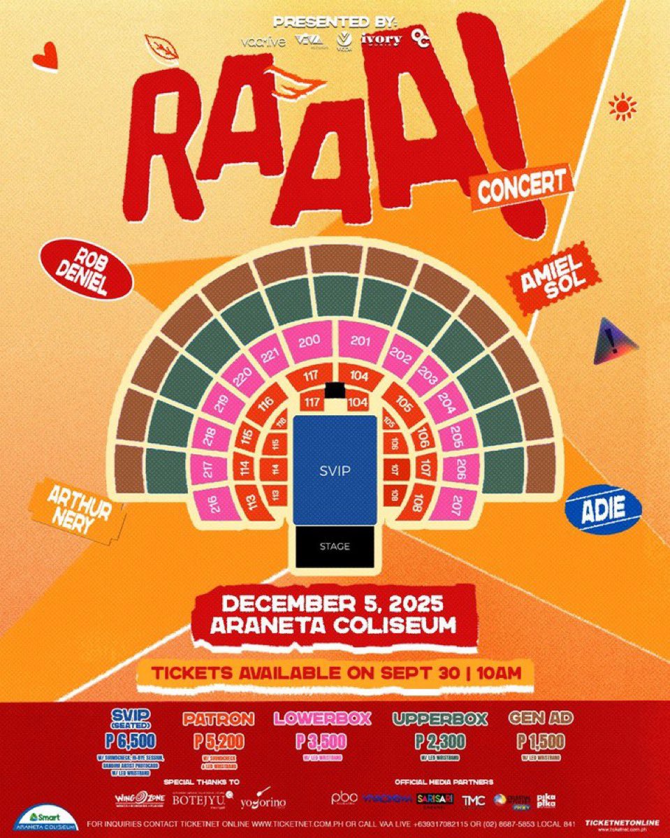 luvmwjs's tweet image. wts/fs/lfb: RAAA! Concert Ticket

- 2 gen ad tickets
- 1500 ticket + 150 ticketing fee
- e-tix

rfs: conflict sa sched ;)

#concert #RAAA #arthurnery #adie #amielsol #robdeniel