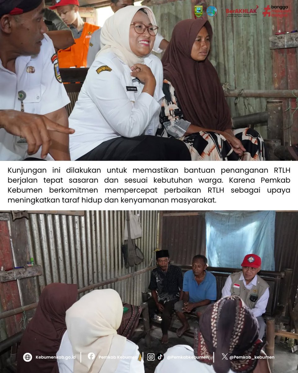 pemkab_kebumen's tweet photo. Pemkab Kebumen terus menunjukkan kepeduliannya terhadap warga yang membutuhkan hunian layak. Rabu (19/11/2025), Bupati Kebumen Lilis Nuryani melakukan peninjauan Rumah Tidak Layak Huni (RTLH) di Desa Lembupurwo, Kecamatan Mirit. #pemkabkebumen #kebumenberdaya #rtlh #bantuan https://t.co/xt8XFpZOw8