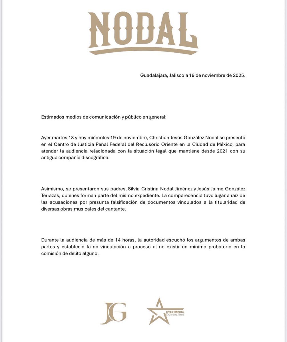 mtss72e's tweet photo. El tiempo pone cada cosa en su lugar
No hay campaña de desprestigio que pueda contra la VERDAD 
La justicia reconoce que Nodal tiene la razón!
Patrón mis respetos https://t.co/Nkk2yR6vWb