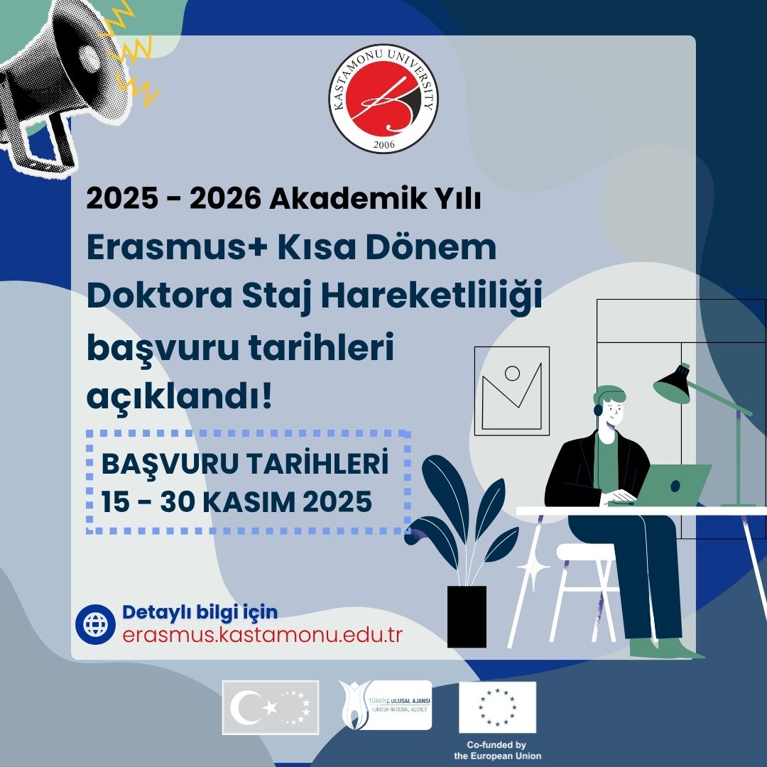 kuerasmus's tweet photo. 2024 Sözleşme dönemi Erasmus+ KA131 projesi kapsamında, Kısa Dönem Doktora Staj Hareketliliği ilanımız yayınlanmış olup, hareketlilik için başvurular 15 - 30 Kasım tarihleri arasında alınacaktır. Detaylı bilgi için web sayfamızı ziyaret ederek ilan metnine ulaşabilirsiniz. https://t.co/ECnBPkJKIr