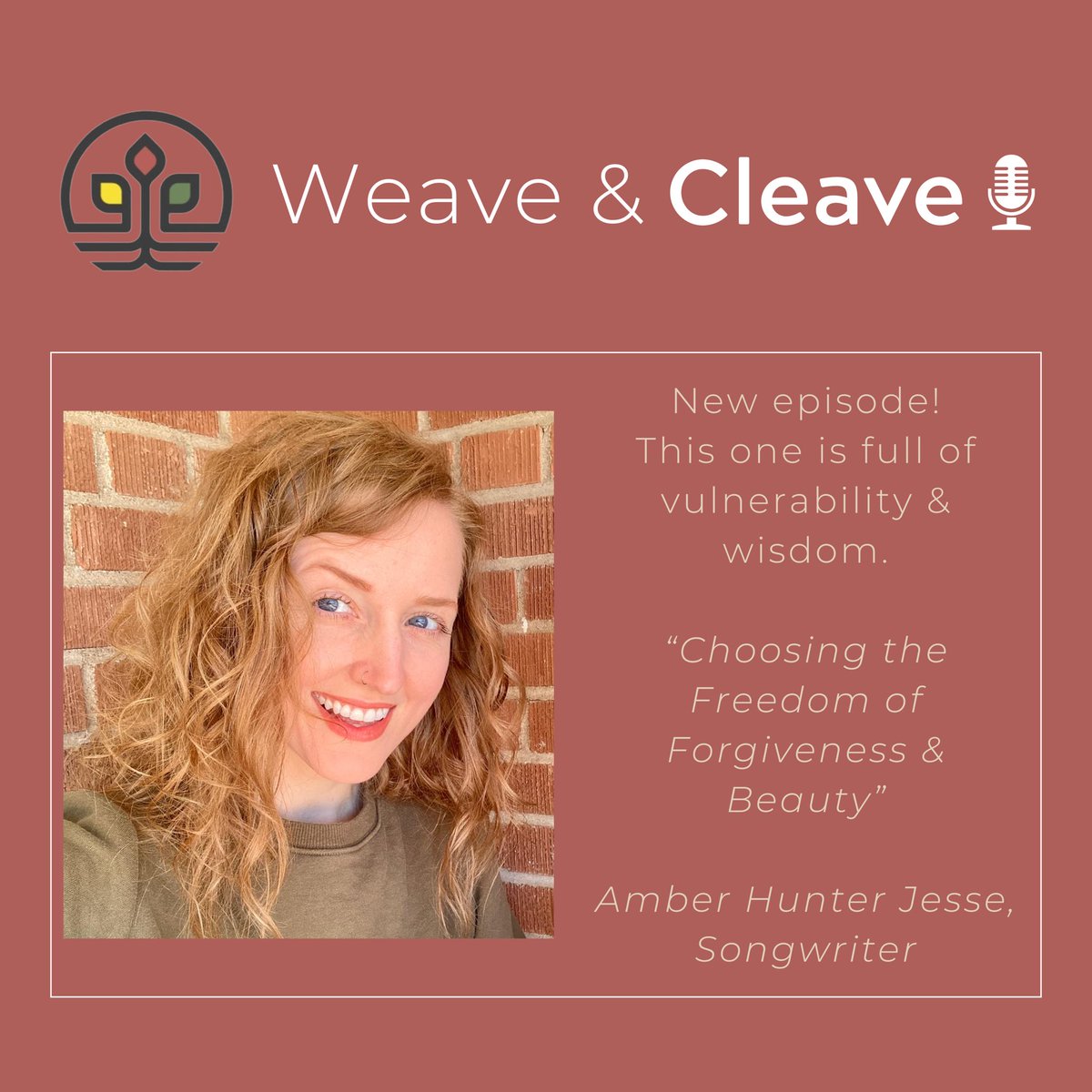 Weave &amp; Cleave Podcast (The Faithful City)

Season 4 Episode 19
Choosing the Freedom of Forgiveness &amp; Beauty: An Interview with Amber Hunter Jesse

Spreaker
spreaker.com/episode/choosi…

Apple Podcast
podcasts.apple.com/us/podcast/wea…