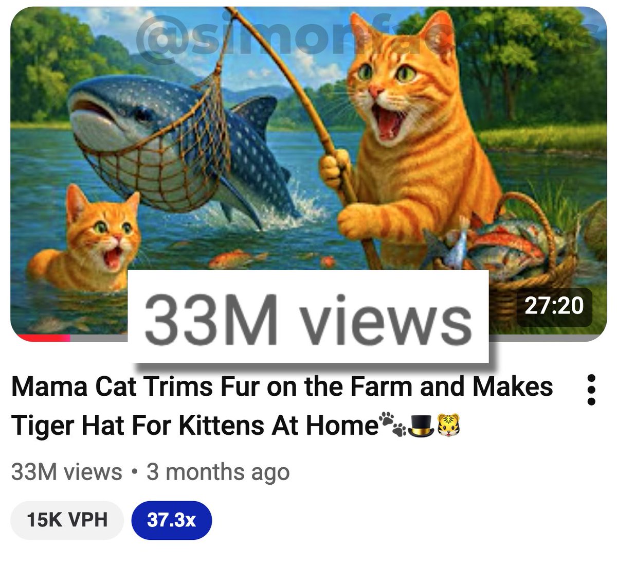 AI channels = the biggest money glitch on YouTube...

Here’s another one:
1 AI cat video → 33M views → $50K+ minimum

99% of you are still crying about “AI ruining creativity”
the 1% post dumb AI cat clips and make more than your entire year

Your choice which side you end up