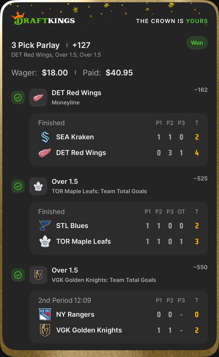 mriduaking's tweet photo. B2B wins!! it’s 🏒 season let’s make some 💸 
Dm for more picks !

#DraftKings https://t.co/o5vaXmbwA9
