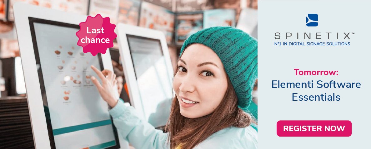 Last Chance: Register for Tomorrow's Elementi Session - mailchi.mp/spinetix/dsa-e…