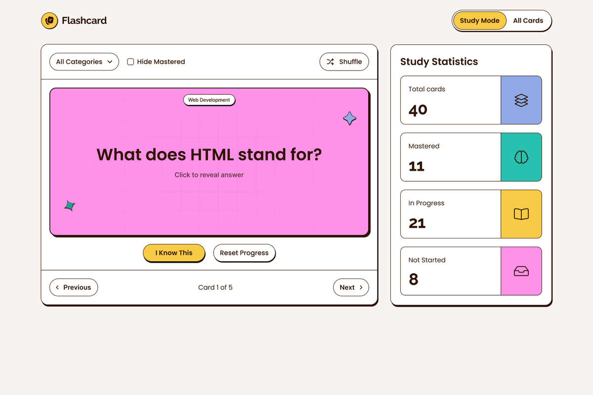 frontendmentor's tweet image. Thanks to everyone who gave their feedback! 

We&apos;re progressing with V2, but heard your comments about liking how colorful V1 was. So, we&apos;ve tweaked the study stats cards to make the color stand out some more.

This isn&apos;t the final version, but we&apos;re getting there! ✨