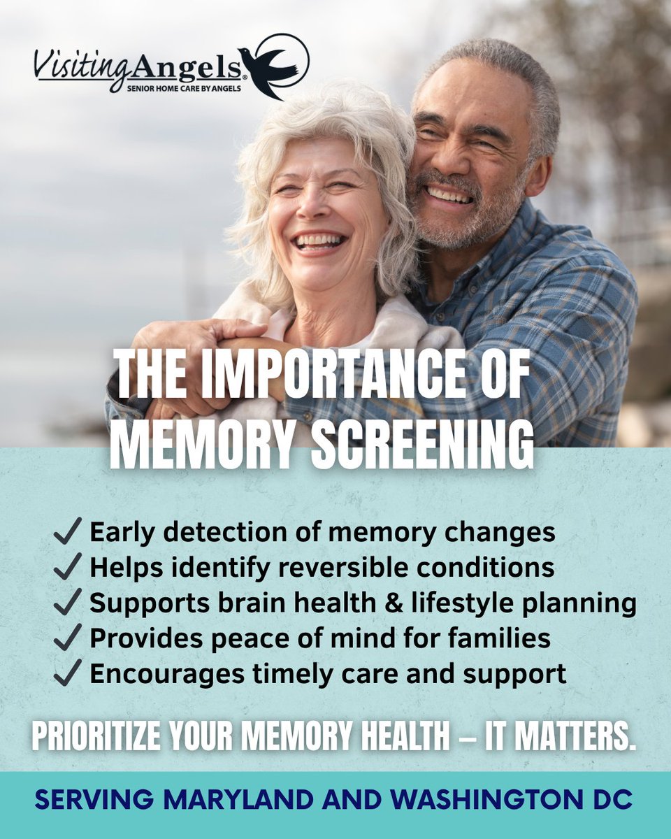 VisAngels_MD's tweet photo. Routine memory screenings help detect early signs of cognitive changes, identify reversible issues, and give families the clarity they need to plan ahead with confidence.
#MemoryHealth #MemoryScreening #SeniorCareAwareness #CognitiveHealth #BrainWellness https://t.co/qbNlZbDTGh