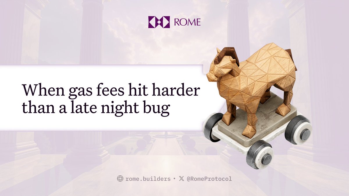 🏛️ Builders, what’s the highest gas fee you’ve ever paid?

💀 Drop the number (and the regret).
⚡ Now try it on Rome Devnet: same Solidity, Solana speed, atomic composability.
🧪 Deploy and feel the difference.

🔗 Devnet: docs.rome.builders/rome-evm/how-t…